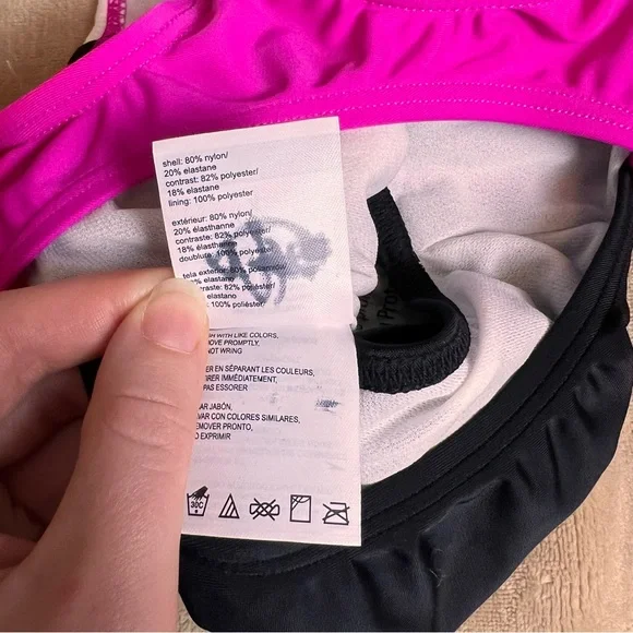 SPEEDO NWOT Pink and Black Racerback Full Coverage One Piece Swimsuit - Size 4 - Picture 8 of 11